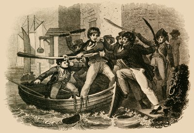 Mary Anne Talbot resistiendo a una banda de prensa, 1822 de J. Chapman