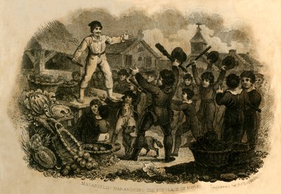 Masaniello arengando al pueblo de Nápoles, 1821 de J. Chapman