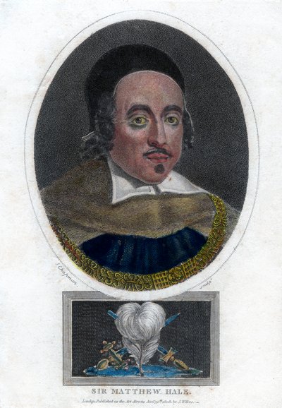 Sir Matthew Hale, Lord Chief Justice de Inglaterra del siglo XVII, 1808 de J. Chapman