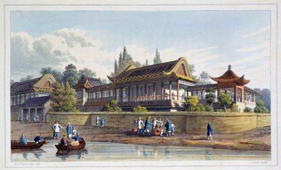 Palacio de Verano del Emperador, Frente a la Ciudad de Tien-Sing, China, 1817 de J Clark