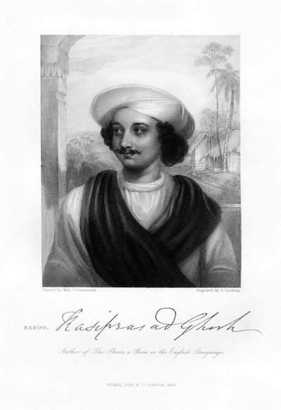 Kasi Das Prasad Ghosh, poeta indio, 1834 de J. Cochran