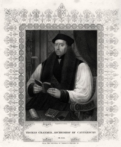 Thomas Cranmer, Arzobispo de Canterbury, siglo XIX de J. Cochran