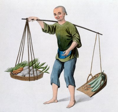 Un niño con verduras, 1800 de J Dadley