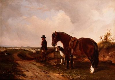 Un pastor con poni y lebrel de J. Duvall