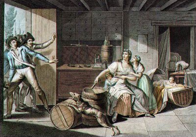 Episodio de la guerra de Vendée: una joven de de J. F. (after) Cazenave