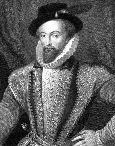 Sir Walter Raleigh, escritor, poeta, cortesano, aventurero y explorador inglés, 1821 de J Fitler