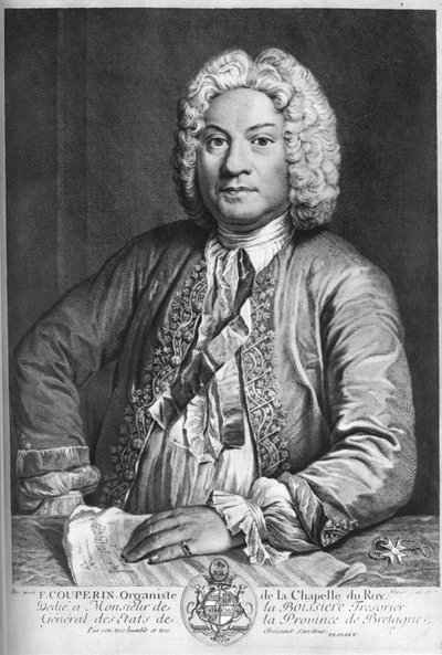 François Couperin, compositor barroco francés, organista y clavecinista, 1735 de J Flippart