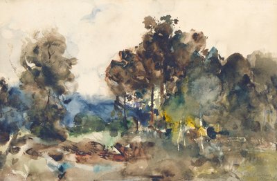 Boceto de paisaje de J. Frank Currier