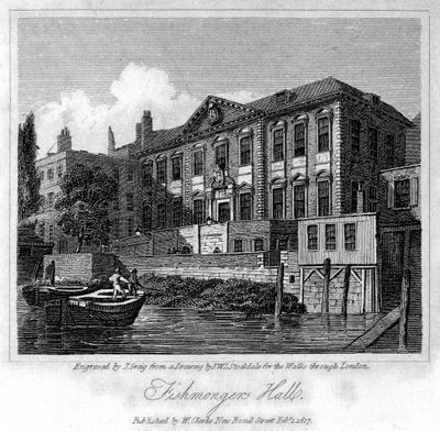 Fishmongers Hall, Ciudad de Londres, 1817 de J. Greig