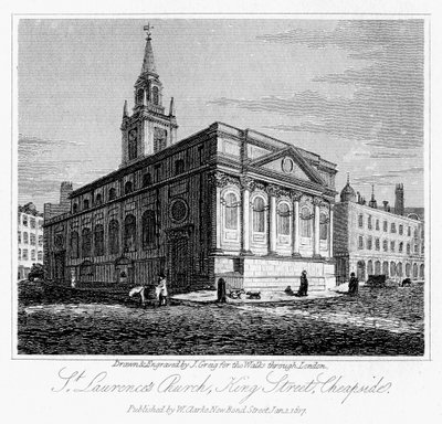 Iglesia de San Lorenzo, King Street, Cheapside, Ciudad de Londres de J. Greig