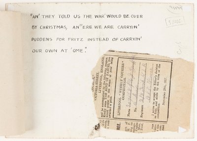 Carta al editor del concurso del Liverpool Weekly Courier, 1917 de J. Griffiths