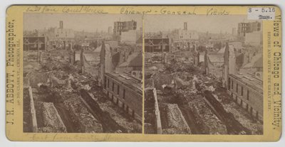 Vista hacia el este desde el juzgado después del incendio de Chicago de 1871 de J. H. Abbott