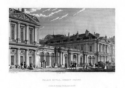 Palais Royal, París, Francia, 1829 de J. Hanshall