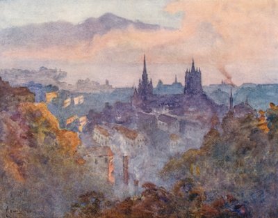 Lausana desde la señal (litografía en color) de J. Hardwicke Lewis