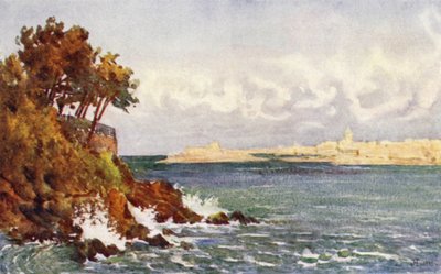 St Malo de Priory Beach, Dinard (litografia en color) de J. Hardwicke Lewis