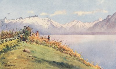 El valle del Ródano desde Chexbres (litografía en color) de J. Hardwicke Lewis