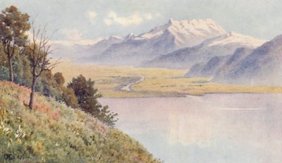 El valle del Ródano desde Mont Pelerin (litografía en color) de J. Hardwicke Lewis