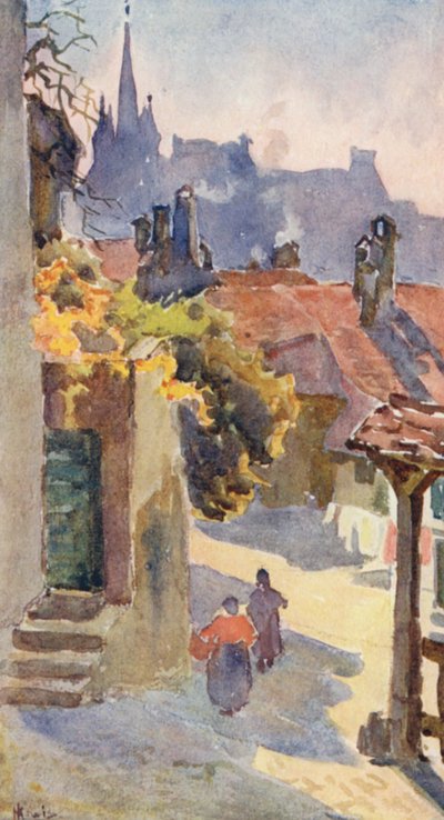 Las agujas de San Francisco, Lausana (litografía en color) de J. Hardwicke Lewis