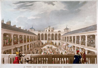 Vista del nuevo mercado de Hungerford, Westminster, Londres, 1833 de J Harris