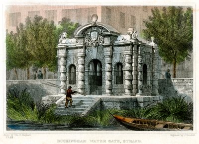 Puerta de agua de Buckingham, Strand, Westminster, Londres, 1830 de J Henshall