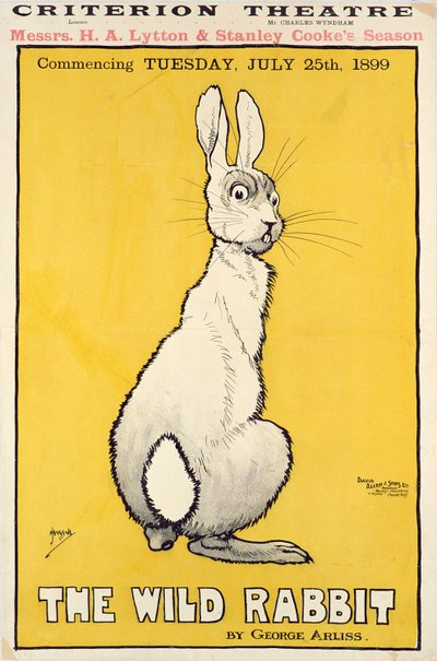 El cartel del conejo salvaje, 1899 de J. Hissin