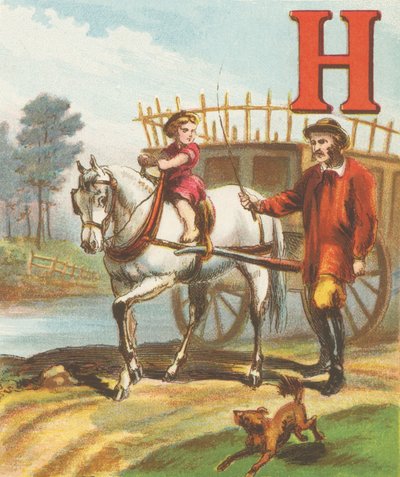 H: H es el Caballo, tan liso y tan fuerte; Él arrastra el carro de heno al prado a lo largo de de J. Howard