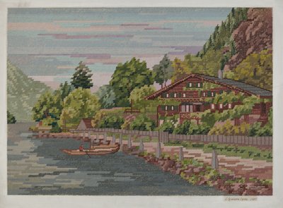 Paisaje en Petit Point de J. Howard Iams