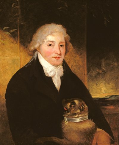 Venanzio Rauzzini con su perro Turk, c.1795 de J. Hutchison