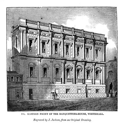 Frente oriental de la casa de banquetes, Whitehall, 1843 de J. Jackson