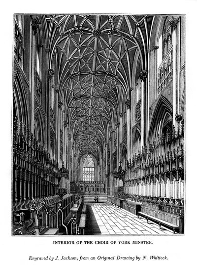 Interior del coro de la Catedral de York de J. Jackson