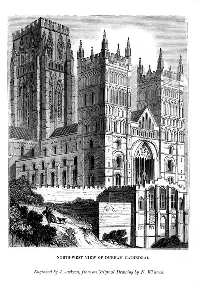 Vista noroeste de la Catedral de Durham, 1843 de J. Jackson