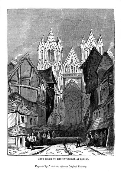 Fachada oeste de la catedral de Reims, 1843 de J. Jackson