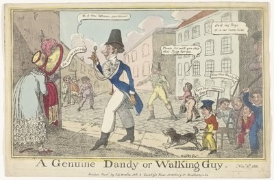 Spotprent en el dandy en el Día de Guy Fawkes A Genuine Dandy or Walking Guy (título en el objeto) de J. Lewis Marks