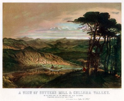 El molino de Sutter y el valle de Culloma, California, EE.UU., siglo XIX 1937 de J Little