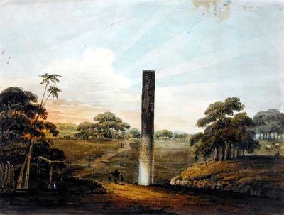 El Pilar Pre-Asokan en Araraj, Norte de Bihar de J. Lt HM 24th Regt Harris
