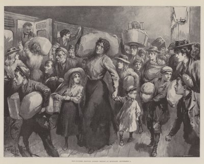 Recolectores de lúpulo saliendo del Puente de Londres a medianoche, 1 de septiembre de J. Macfarlane