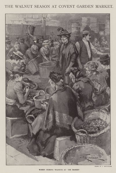 La temporada de nueces en el mercado de Covent Garden, Londres de J. Macfarlane