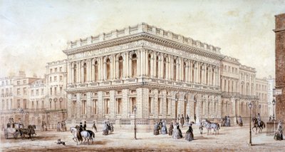 Vista del Army and Navy Club en Pall Mall, Westminster, Londres, c. 1853 de J Marchant