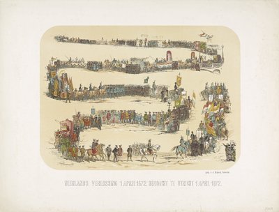 Redención holandesa el 1 de abril de 1572. Conmemorado en Utrecht el 1 de abril de 1872 (título sobre el objeto) de J. Nikerk