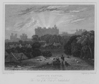 Castillo de Alnwick, Northumberland, La Residencia del Duque de Northumberland de John Preston Neale