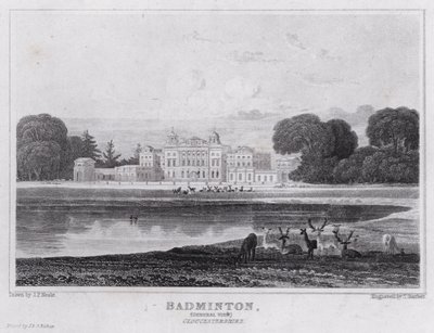Badminton, vista general, Gloucestershire de John Preston Neale