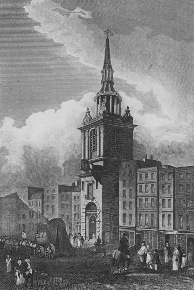 Iglesia de Bow, Cheapside, Londres (grabado) de John Preston Neale