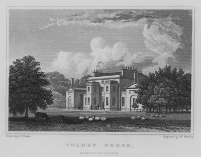 Casa Colney, Hertfordshire (grabado) de John Preston Neale