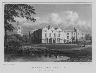 Connington Castle, Huntingdonshire (grabado) de John Preston Neale