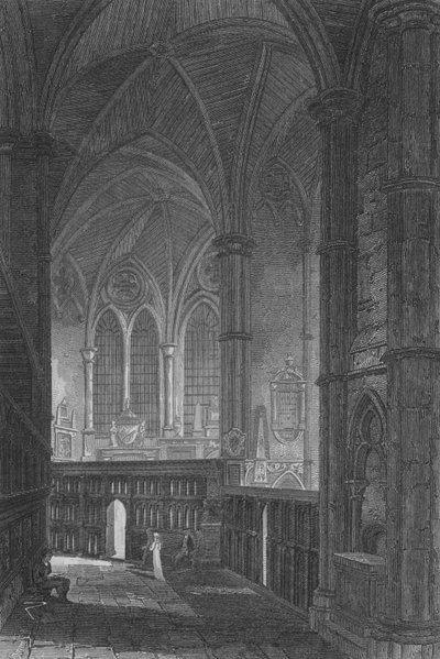 Entrada al pasillo sur, Abadía de Westminster de John Preston Neale