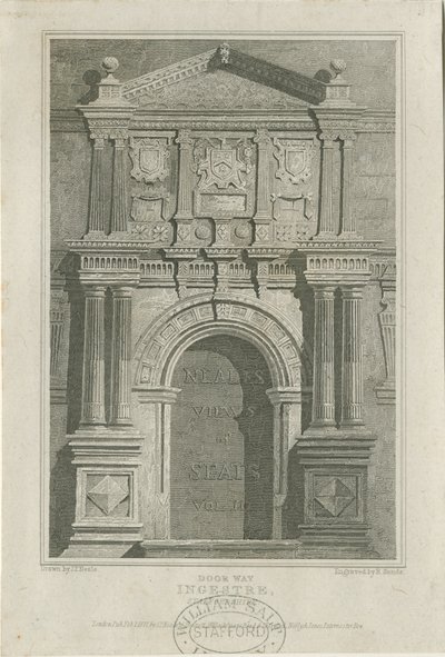 Ingestre Hall - Puerta (grabado) de John Preston Neale