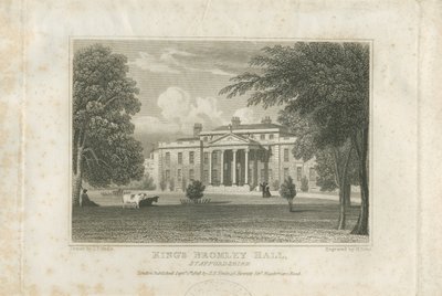 Kings Bromley Hall: grabado, nd [c 1828] de John Preston Neale