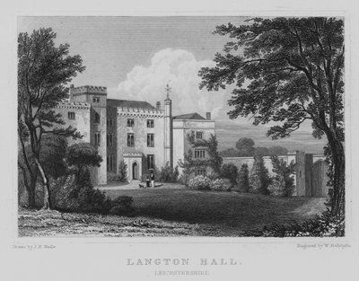 Langton Hall, Leicestershire (grabado) de John Preston Neale