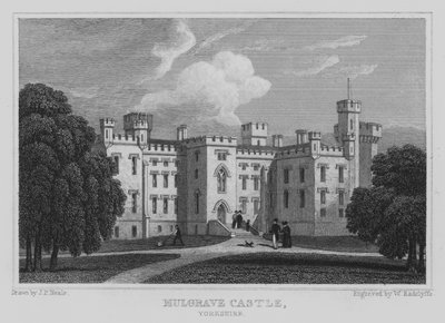 Castillo de Mulgrave, Yorkshire (grabado) de John Preston Neale