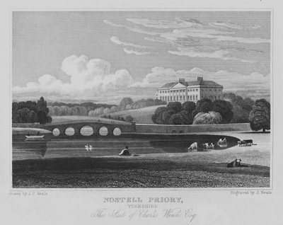 Nostell Priory, Yorkshire, La Residencia de Charles Winn, Esquire (grabado) de John Preston Neale
